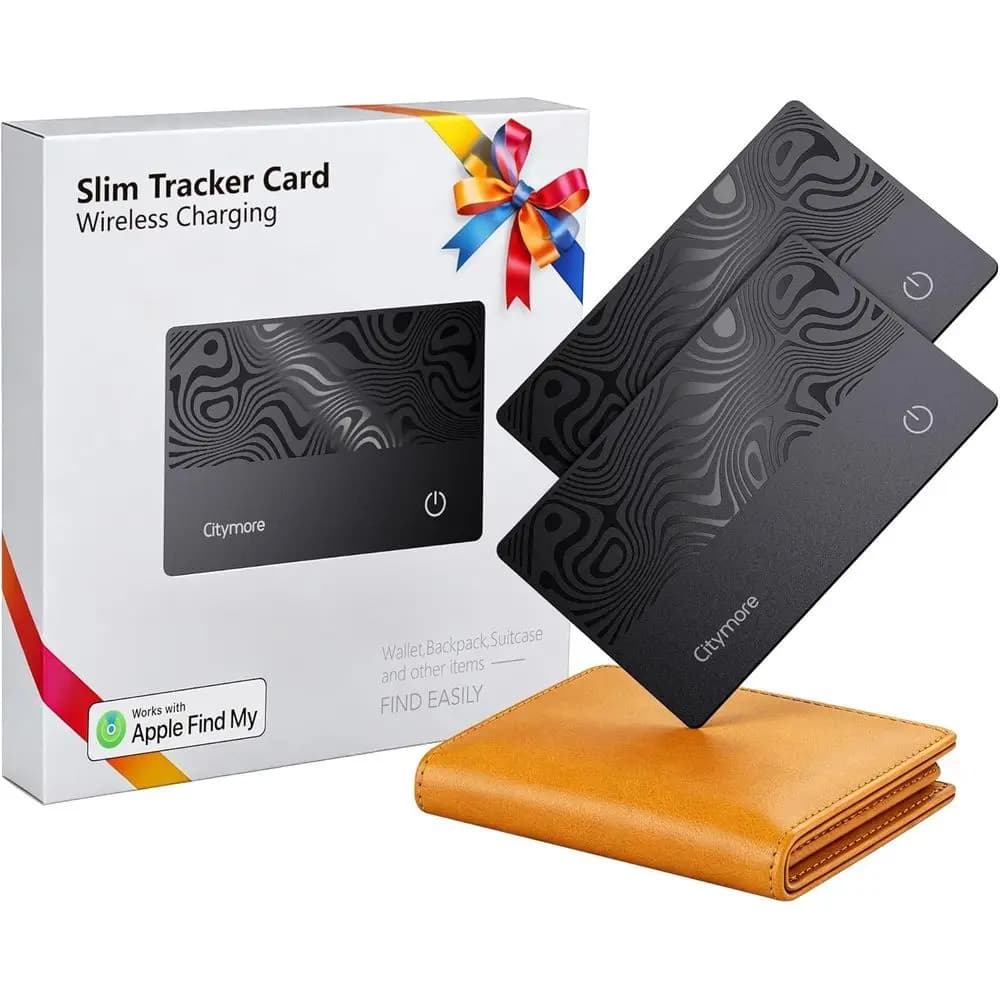 2 pack for Air Tag portfolio tracker card, IP68 waterproof Bluetooth tracker Smart Finder for Apple Air tag Find my [Apple MFi Certif