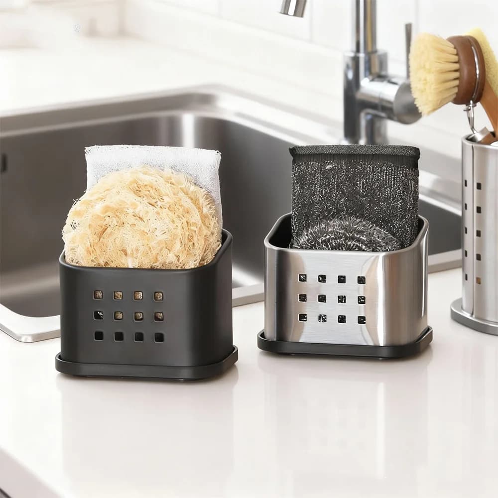 Supporto per scarico spugna da cucina: organizer da appoggio, porta spugna senza trapano per cucina domestica