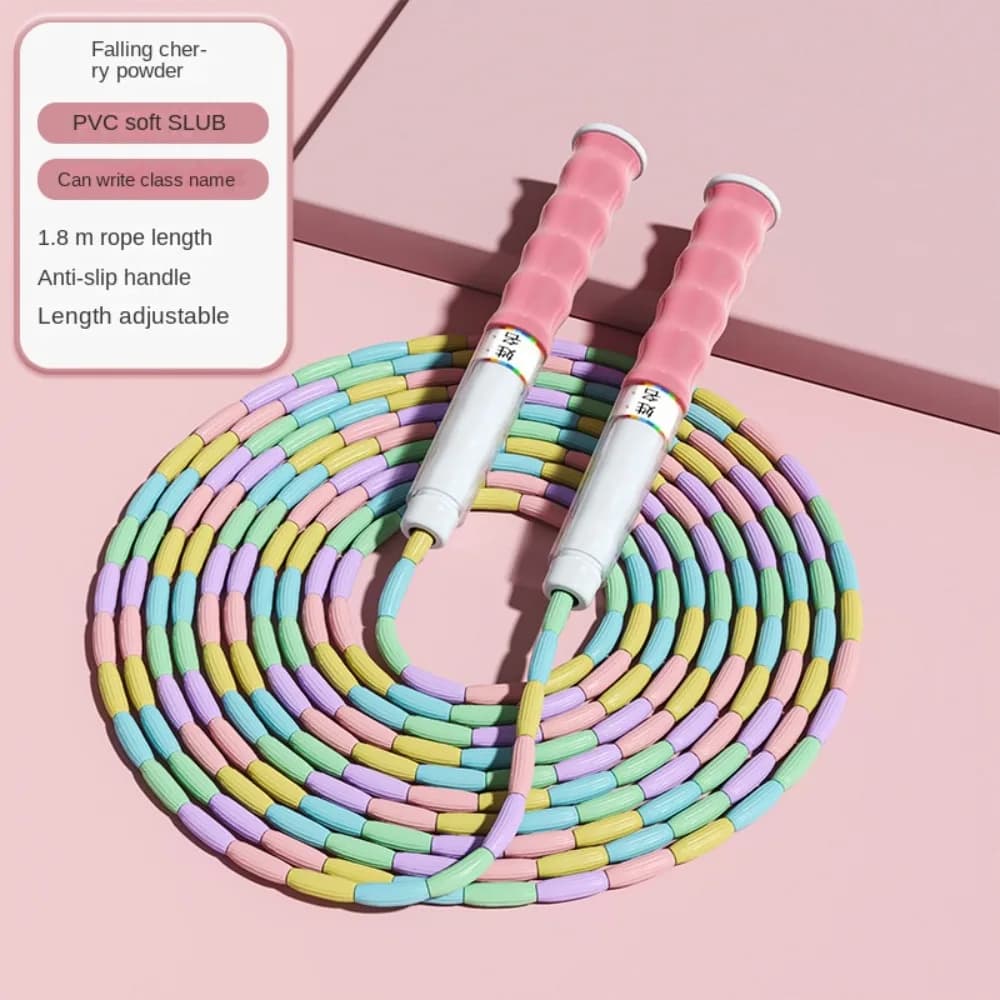 Bamboo Joint Soft Bead Skipping Rope Anti-Skid Solid Color Segmented Fitness Jump Rope Unisex Anti Slip Sports Rope