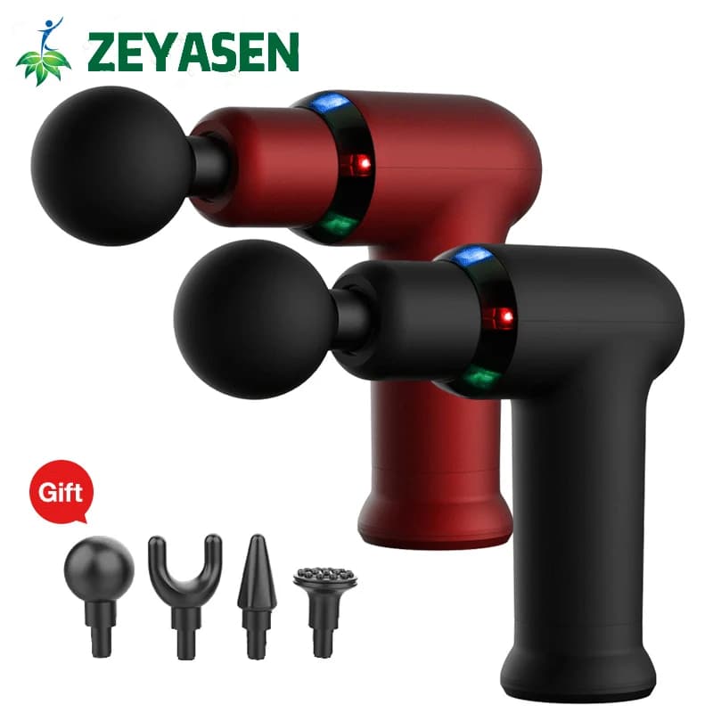 Sanlefit Massage Gun Percussion gun with cold LED light Deep tissue massager Muscle Collo Relaxation of body and back