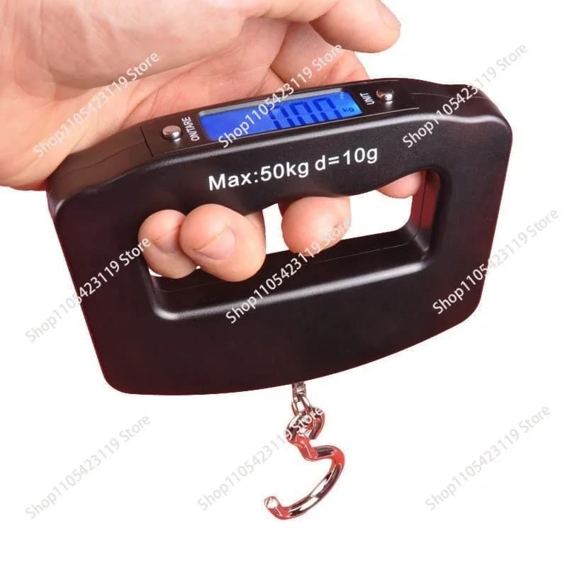 Bilancia Elettronica Portatile da Viaggio 50kg/10g con Gancio, Bilancia di Precisione per Pesca e Consegne Express
