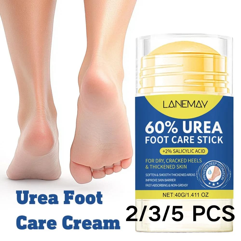 Stick per Piedi con 60% Urea e 2% Acido Salicilico, Idrata e Ripara in Profondità, Migliora la Pelle Secca, Crema Riparatrice Portatile per la Cura dei Piedi