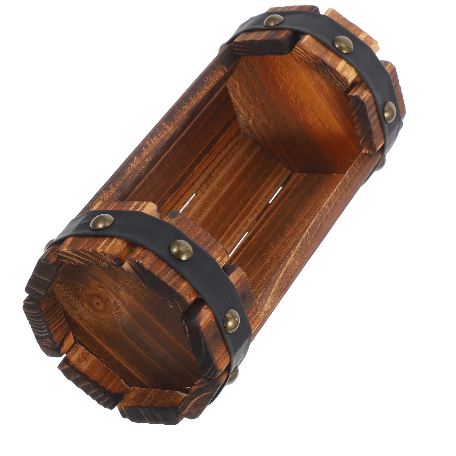 Wood Carbonized Flower Box Outdoor Balcony Barrel Planter Vegetable Succulents Rustic Garden Planter Wood Flower Box
