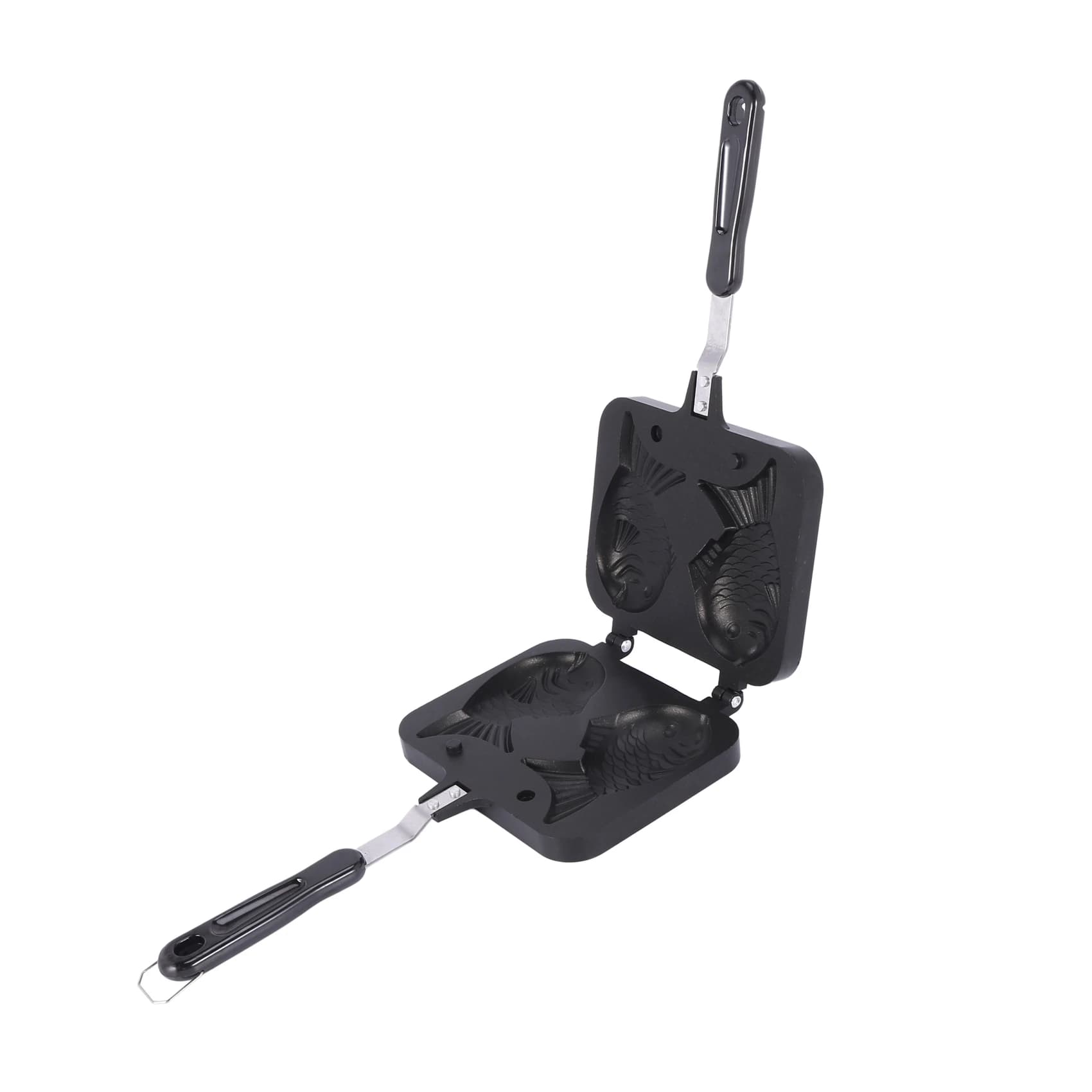 ABFU-2X Piastra per Taiyaki a Forma di Doppia Pesce, Macchina per Waffle e Dolci Caldi, Padella Doppia per Pancake Giapponesi