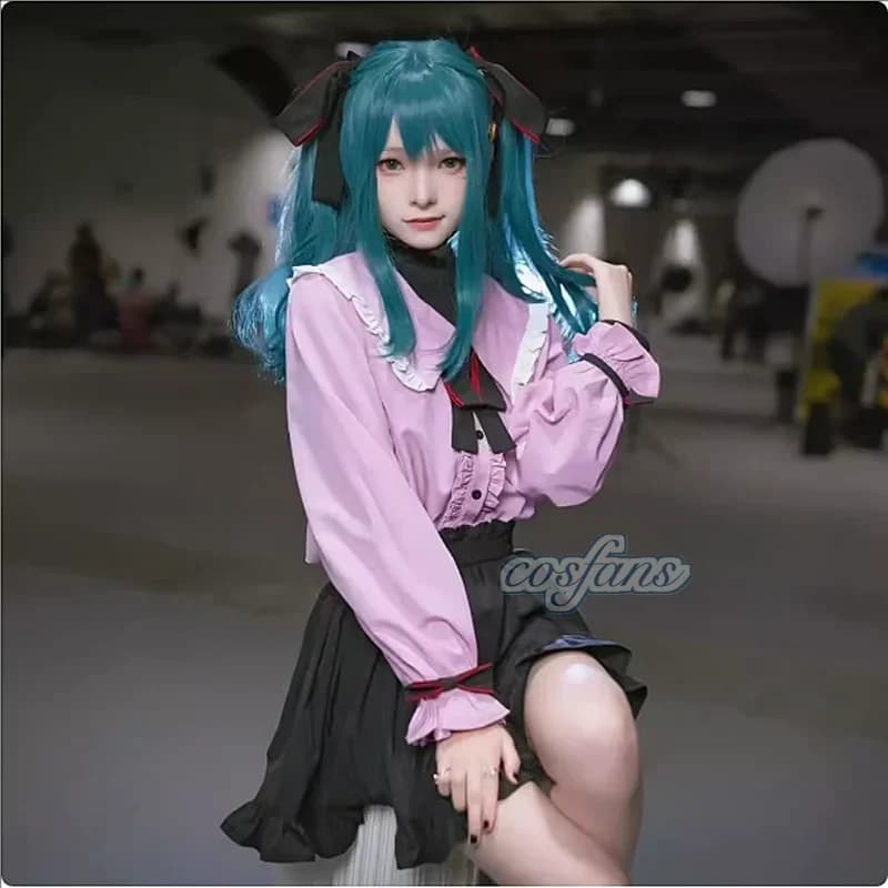 Costume cosplay Vampire Miku Vocaloid Vampire Miku figura vestito cosplay Abito rosa kawaii Uniforme Bowknot