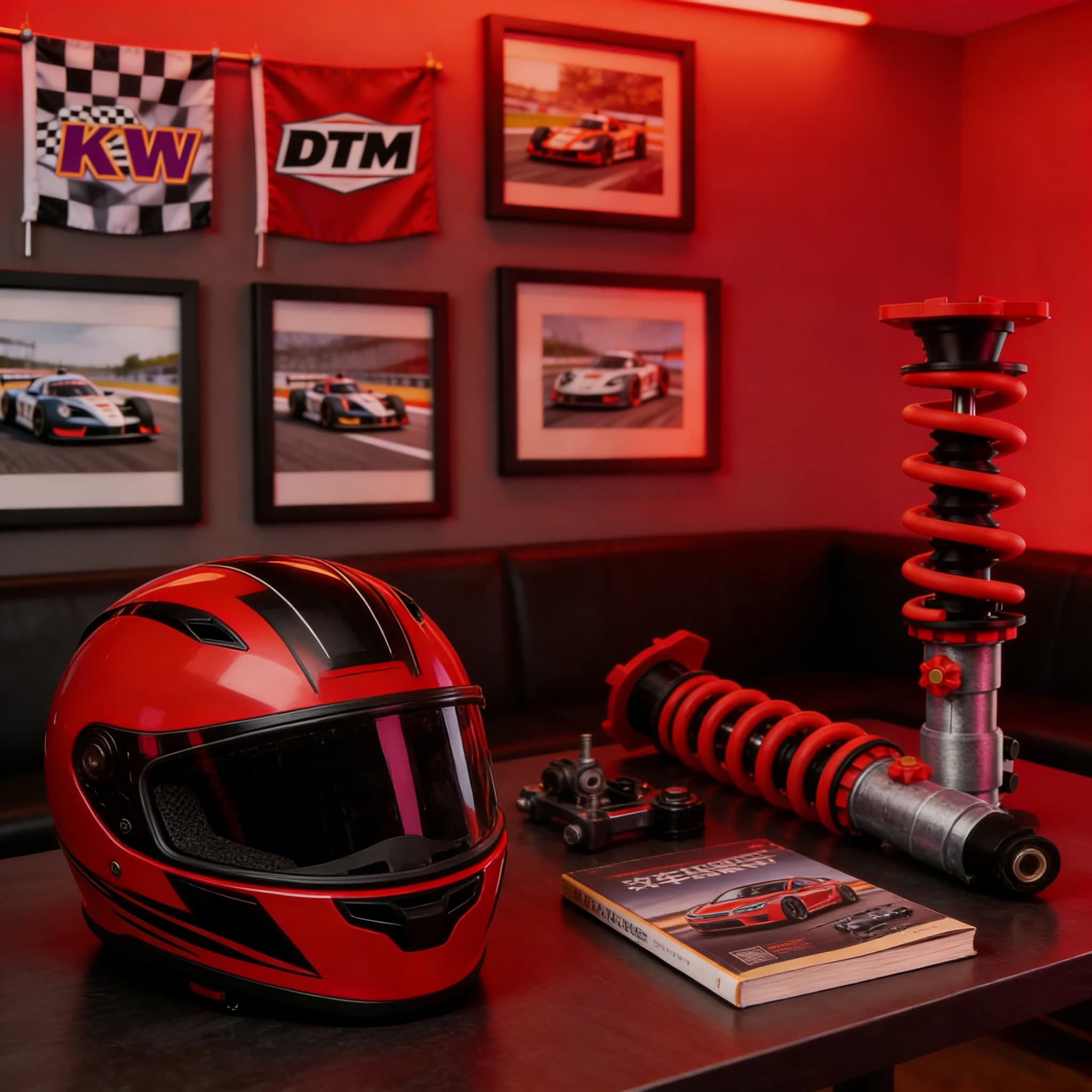 Car shock absorber model desk lamp, a replica in the shape of a shock absorber, with an industrial style, a creative office deco