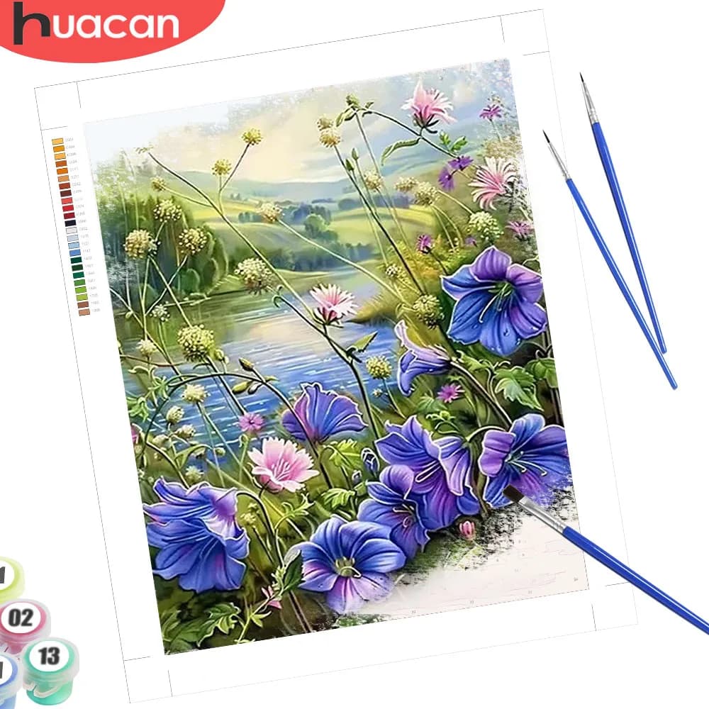 HUACAN Abstract Painting By Numbers Morning Glory Flower Pictures Drawing On Canvas Oil Paint Unique Gift Hobby Creative