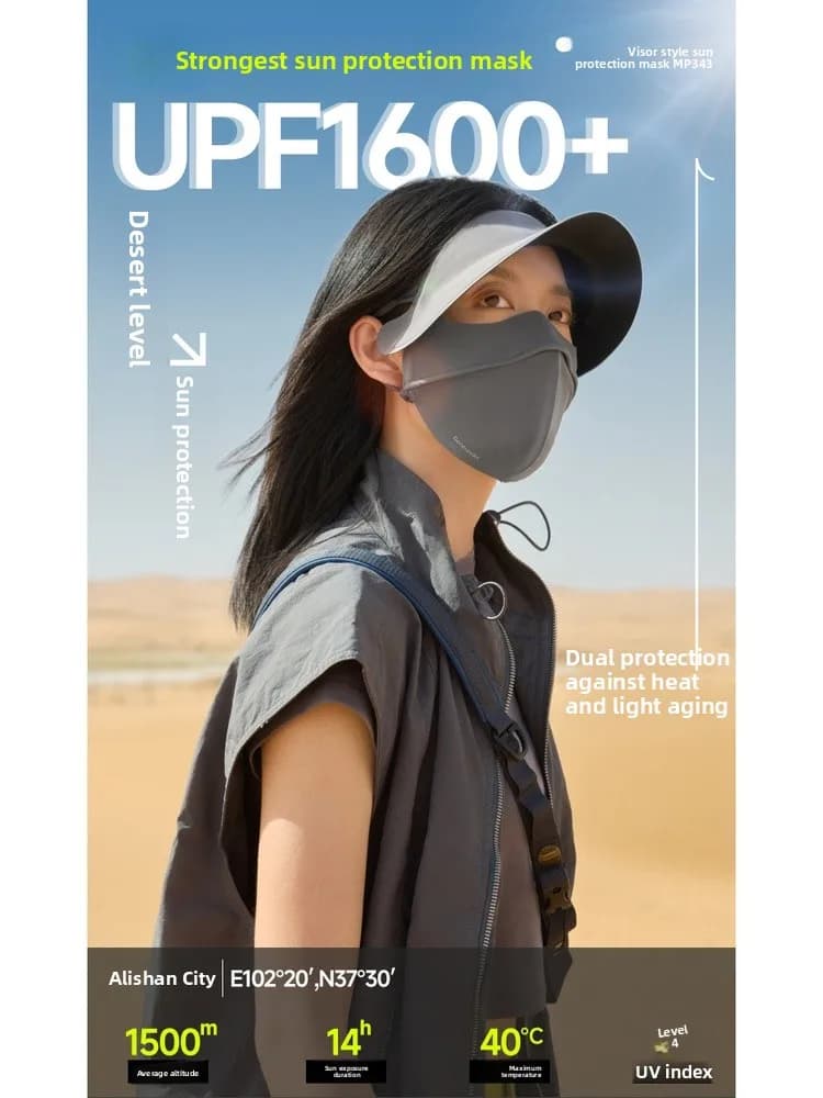 Maschera Parasole Anti-UV in Seta Ghiaccio con Protezione UV e Supporto per Cappello, Effetto Rinfrescante Estivo, Copertura Completa per Viso e Bikini, da Donna