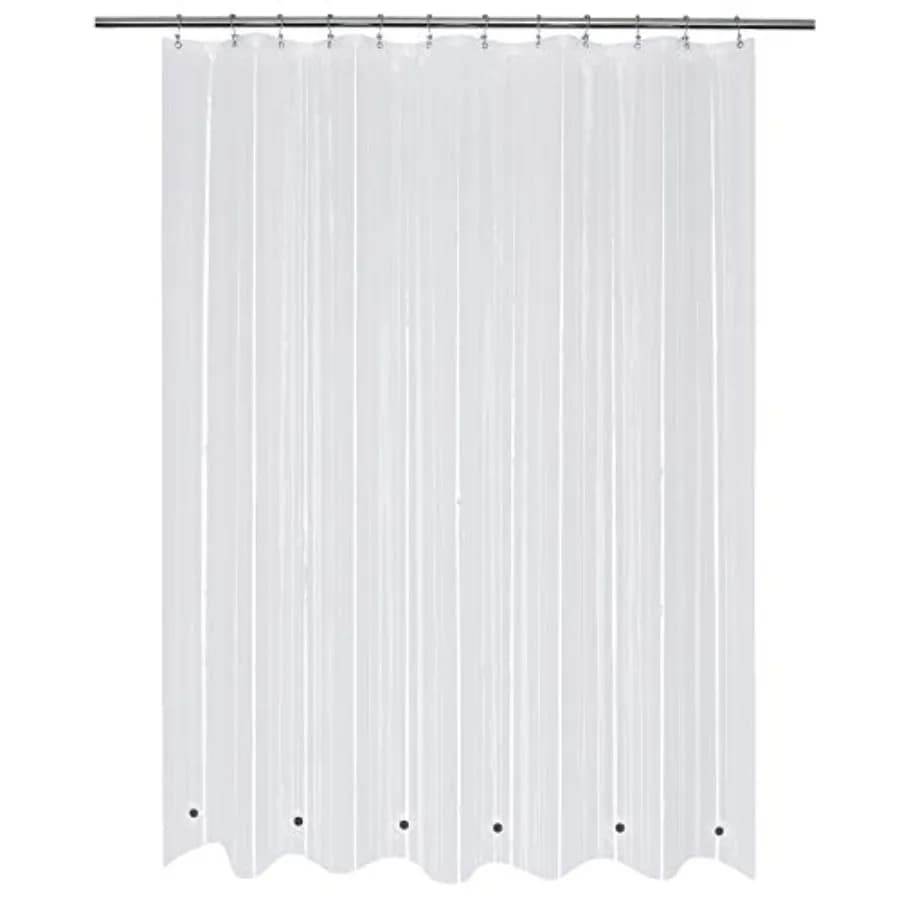Shower Curtain Liner with 6 Magnets Clear Thick PEVA, Premium Waterproof Plastic Shower Curtain Standard Size 72 x 72 inch, Cle