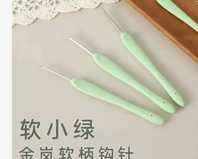 Green Hand Resin Soft Handle Crochet Hook Crochet Hook Woven Wire Yarn Knitting Needles Doll Yarn Knitting Tool