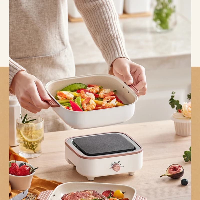 800W Electric Pot For Domestic Use Split Rise Stove Stove Spike Electric Padella Fritta Dormitorio Multicooker 220V