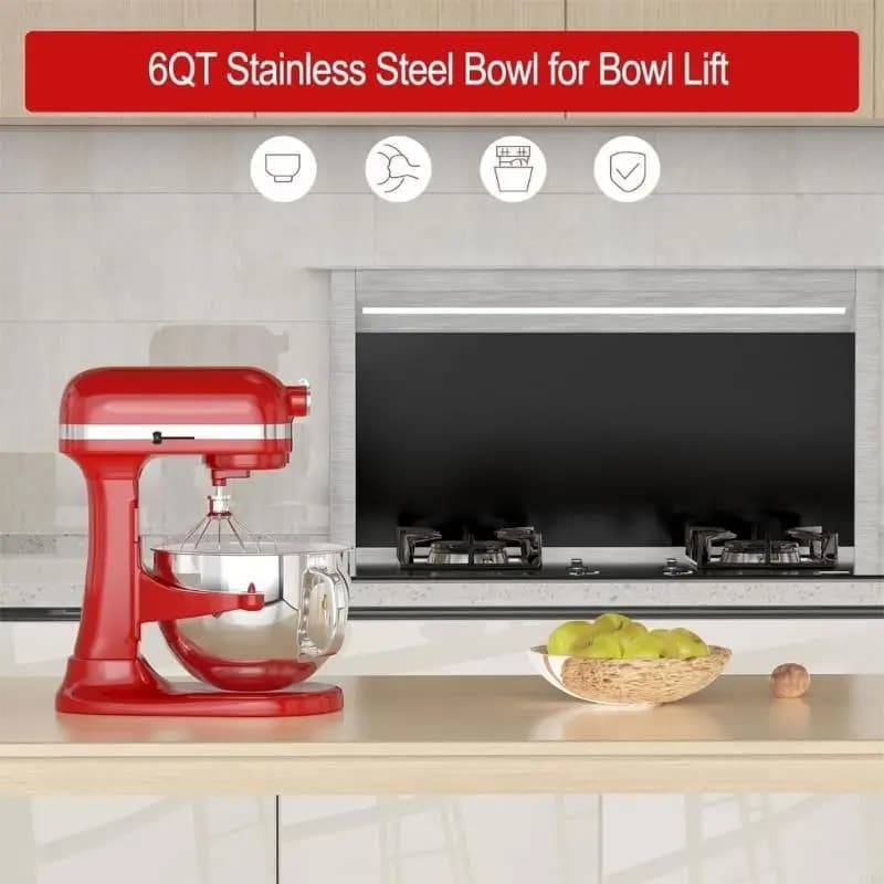 J1HF Stainless Steel Bowl Mixer Accessories Mixing Bowl Stand Mixer Bowl Mixer Replacement Dishwasher Safe for Stand Mixer