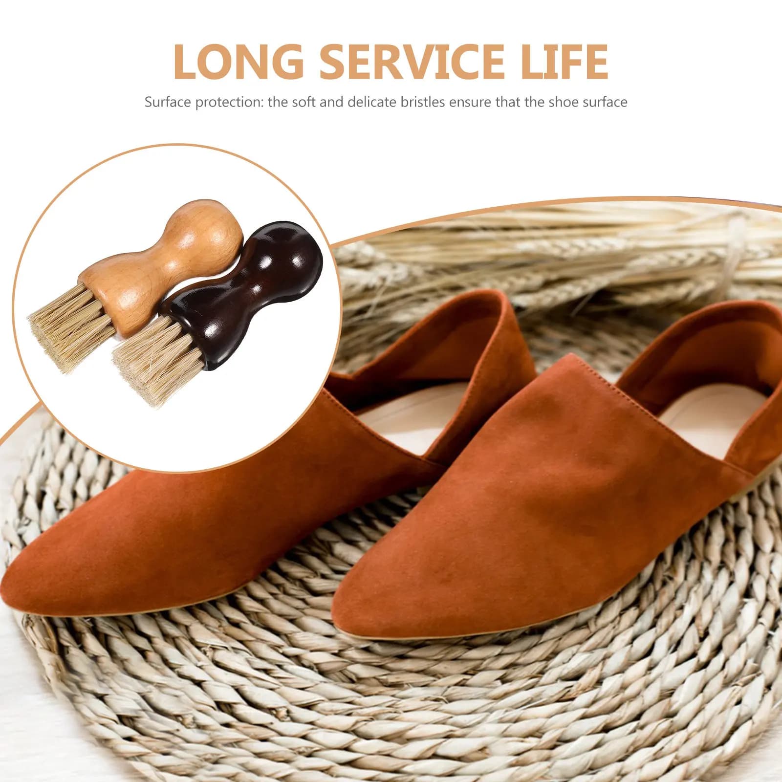 2 Pezzi Spazzola Lucidatrice per Scarpe, Mini Applicatore Ovale per Crema e Detergente Liquido, Delicato su Scarpe, Stivali, Borse, Cinture, Portatile