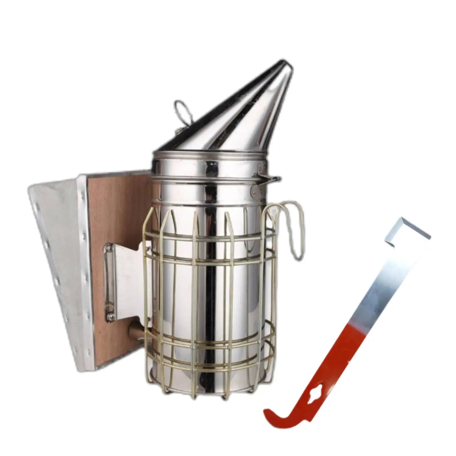 2-in-1 Stainless Steel Bee Smoker Set Beekeeping Starter Kit J Hook Hive Tool Beekeeping Supplies
