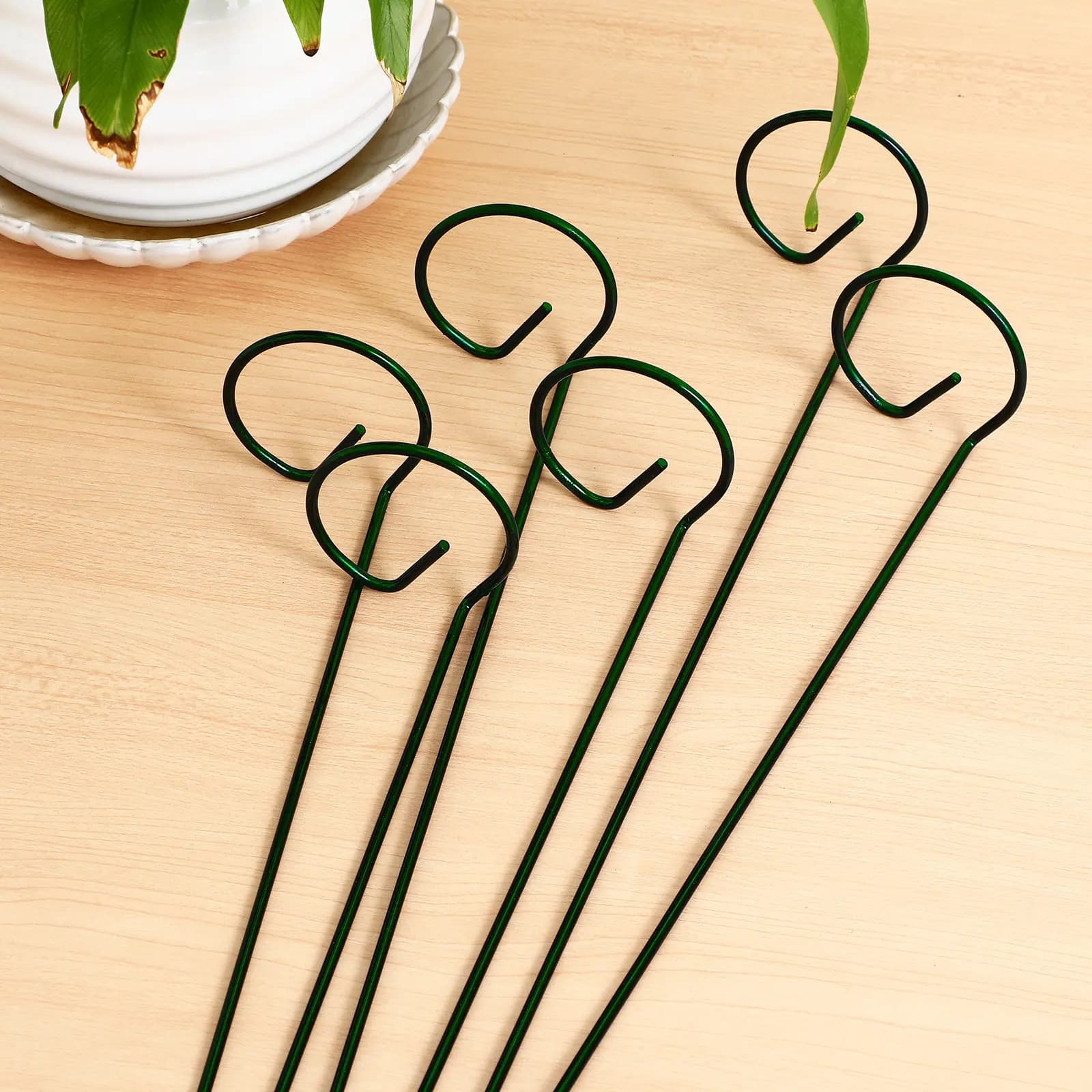 6Pcs Orchid Support Stakes Heavy-Duty Metal Plant Stakes for Indoor Outdoor Gardens Stem Support Pole Potted Plants Flower Vine