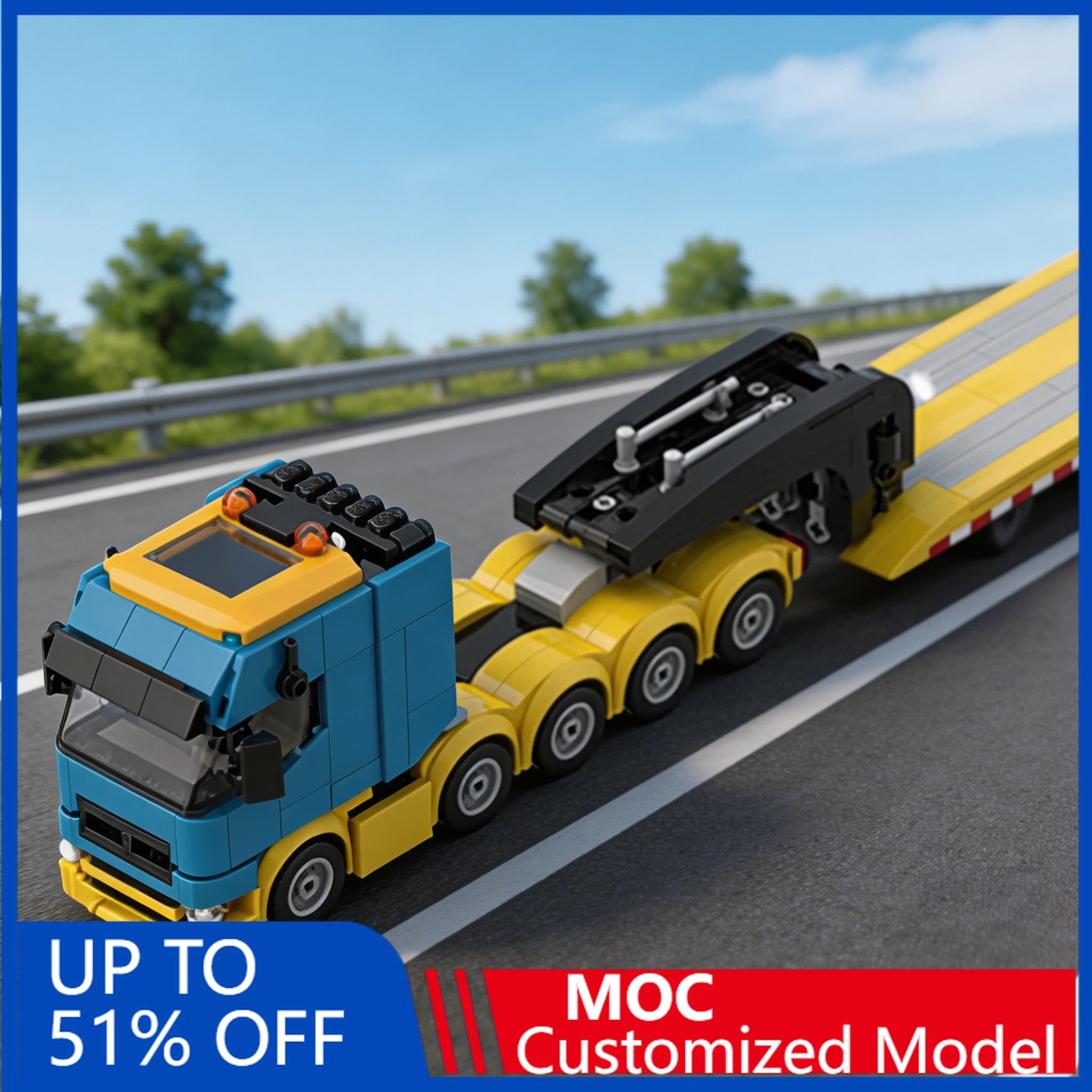 667 PCS Heavy Duty Truck & Trailer Model Building Blocks Kids Education Assembly Toy Birthday Display Gifts Educational DIY Set