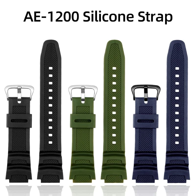 High quality resin strap for Casio AE-1200 AE-1300 MCW-200H breathable waterproof bracelet AE1200 AE1300 men silicone watchband