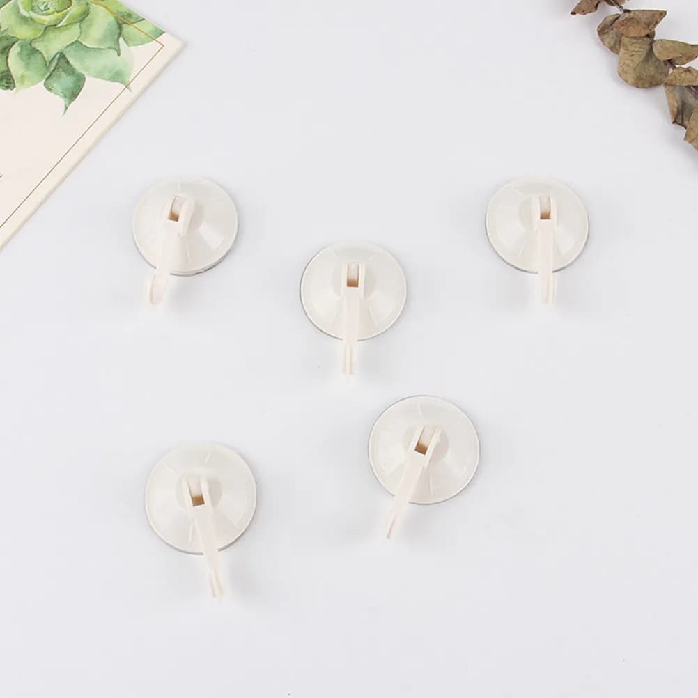 5Pcs Suction Cup Hooks Heavy Duty Vacuum Holder for Bathroom Kitchen Towel Robe Bag Storage Removable Wall Hooks