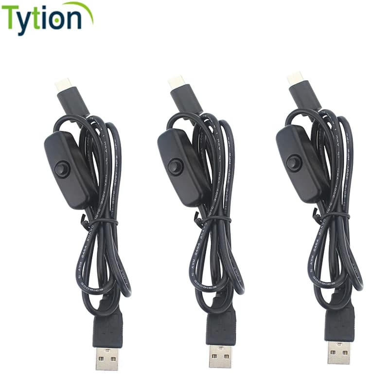 Cavo USB a Type-C per Raspberry Pi 4B con Interruttore ON/OFF, 20AWG, 5V 3A, 1,5M