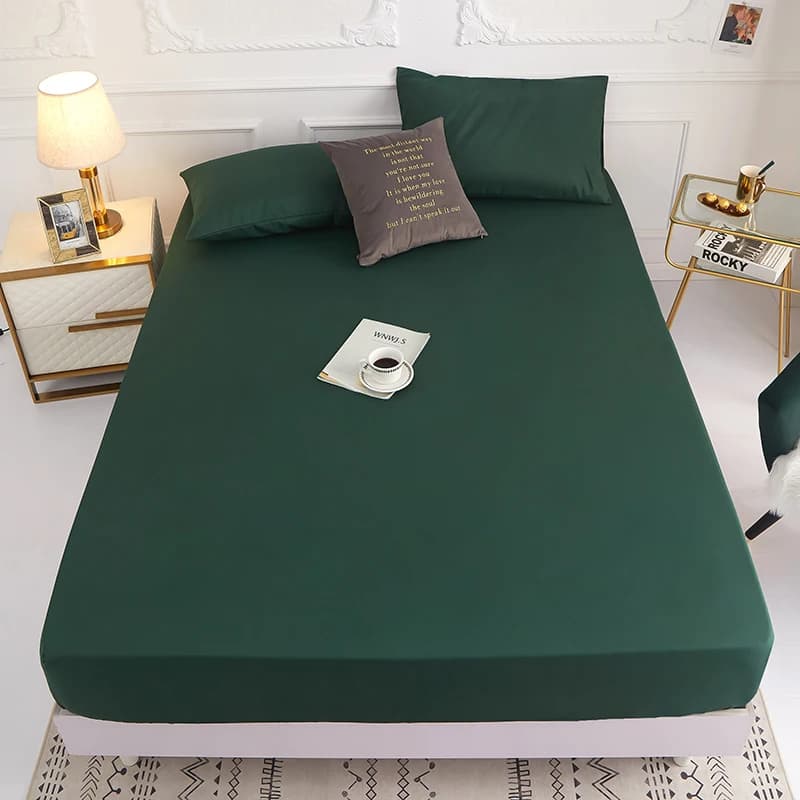 1 pezzo di lenzuolo in tinta unita per camera da letto, fascia elastica in poliestere al 100% attorno alla biancheria da letto, solo lenzuolo (escluse federe)