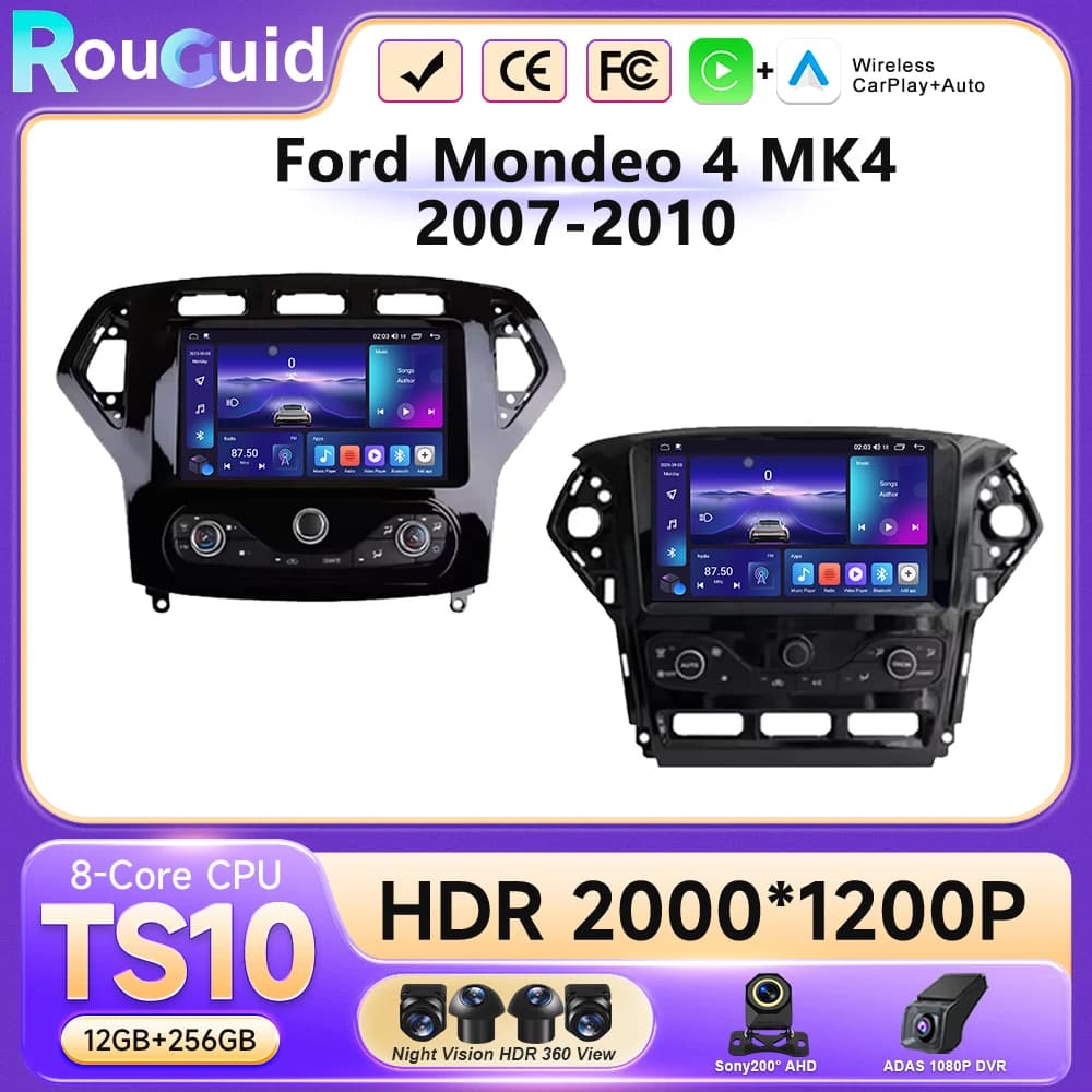 Per Ford Mondeo 4 MK4 2007-2010 5G WIFI Schermo per auto Android Auto Radio Carplay Navigazione Multimedia Stereo Player 8Core