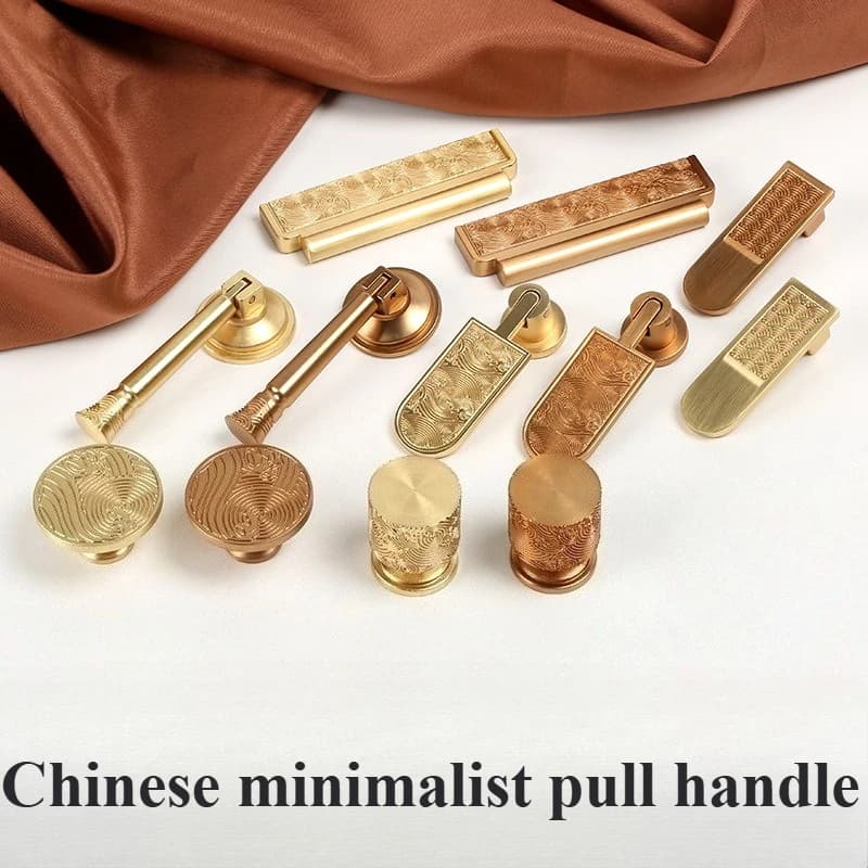 Lucidatura del filo di bronzo squisito modello nuvola nuove maniglie a foro singolo per cassetti per porte dell'armadio per mobili in stile cinese