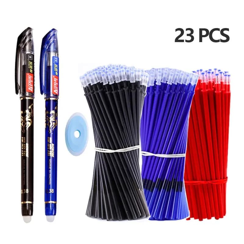 23 PZ Set di penne gel cancellabili Penne a sfera Asta 0,5 mm Muti-colori Inchiostro Manico lavabile Cancelleria Scuola Ufficio Forniture per scrittura