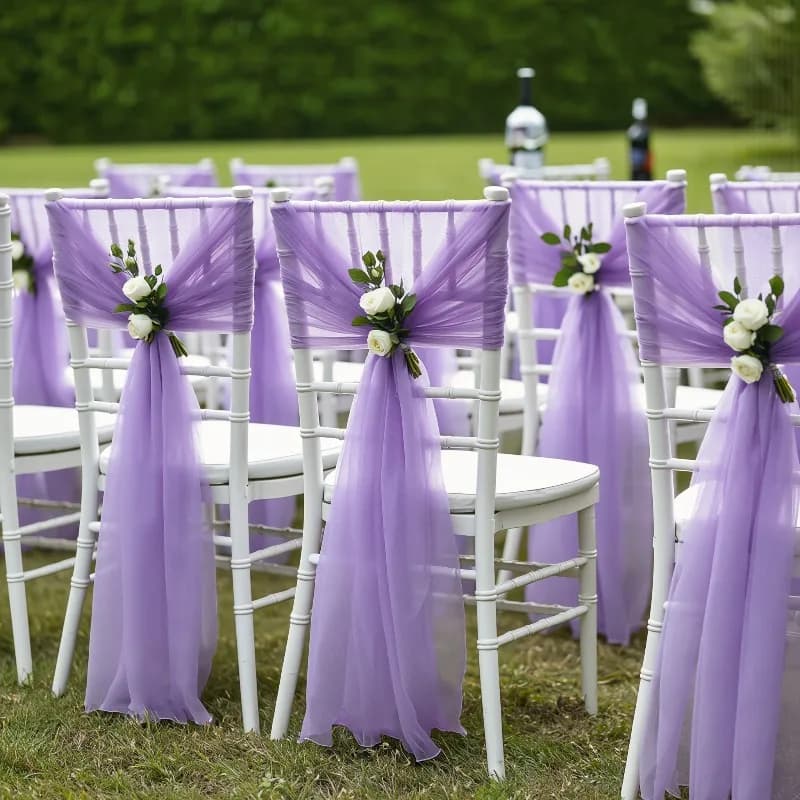 Romantic Lavender Sheer Tulle Ceiling Drapes, Flowy Airy Gauze for Wedding Arch, Tent Reception, Bridal Shower