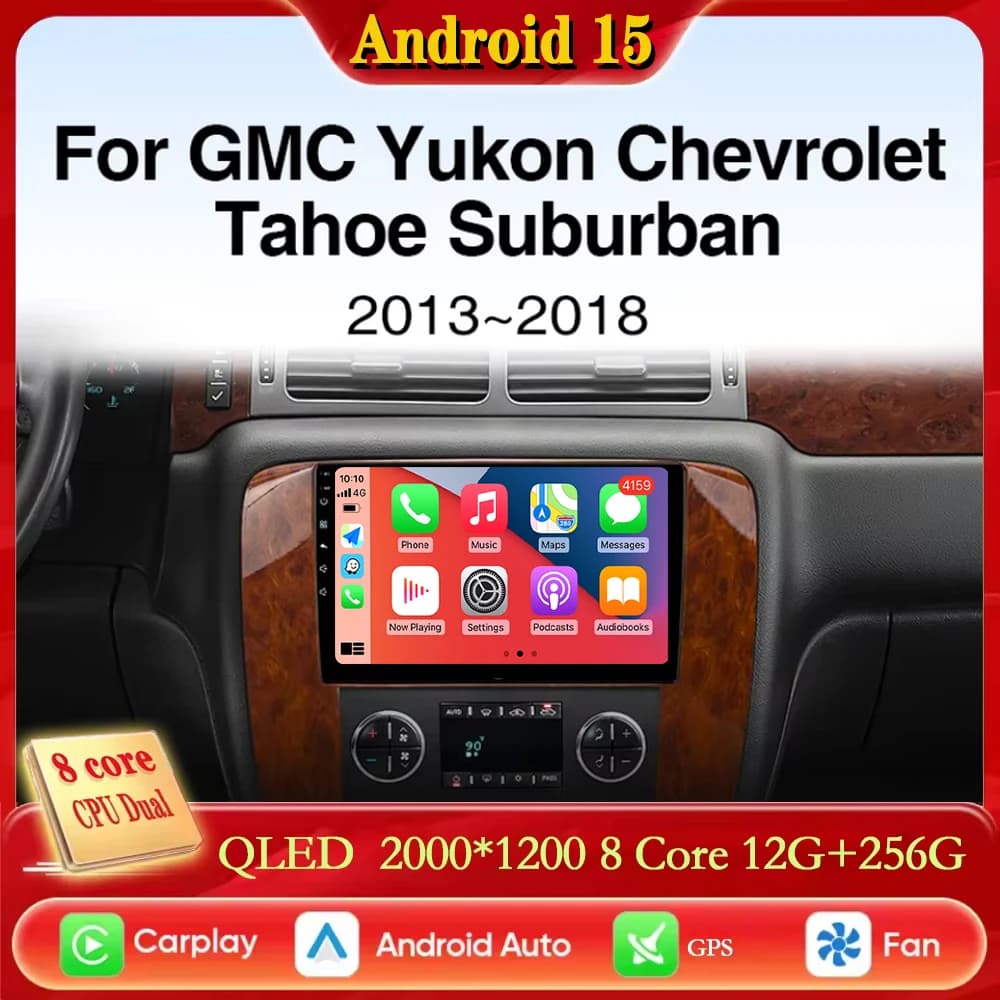 For Chevrolet Silverado 2 GMT901 2007-2013 Android 14 For Chevrolet Tahoe 3 GMT900 2006-2014 For GMC Yukon 3 GMT 900 2006 - 2014