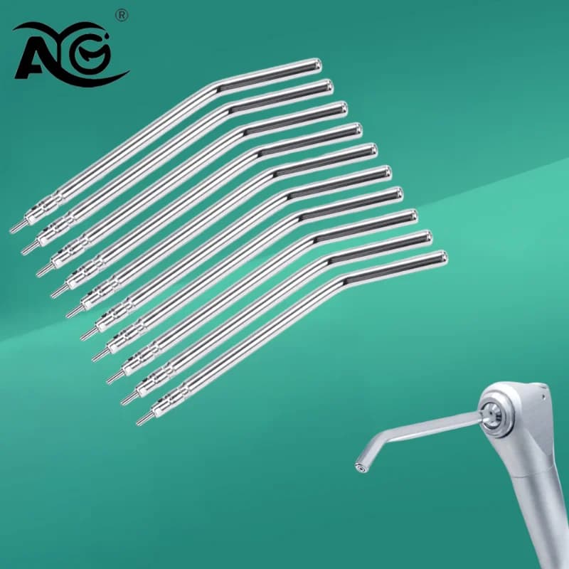 AG 1/5/10pcs Stainless Steel Dental Air Triple Syringe 3 Way Dental Air Water Spray Syringe Nozzles Tips For Teeth Whitening