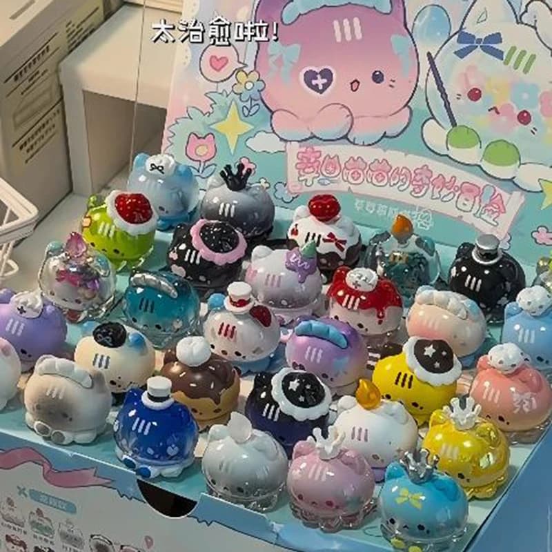 Wonderful Adventure Series Mini Beans Blind Box Strawberry Mousse Tower Octopus Cat Mini Figurine Diy Charm Pendant Material