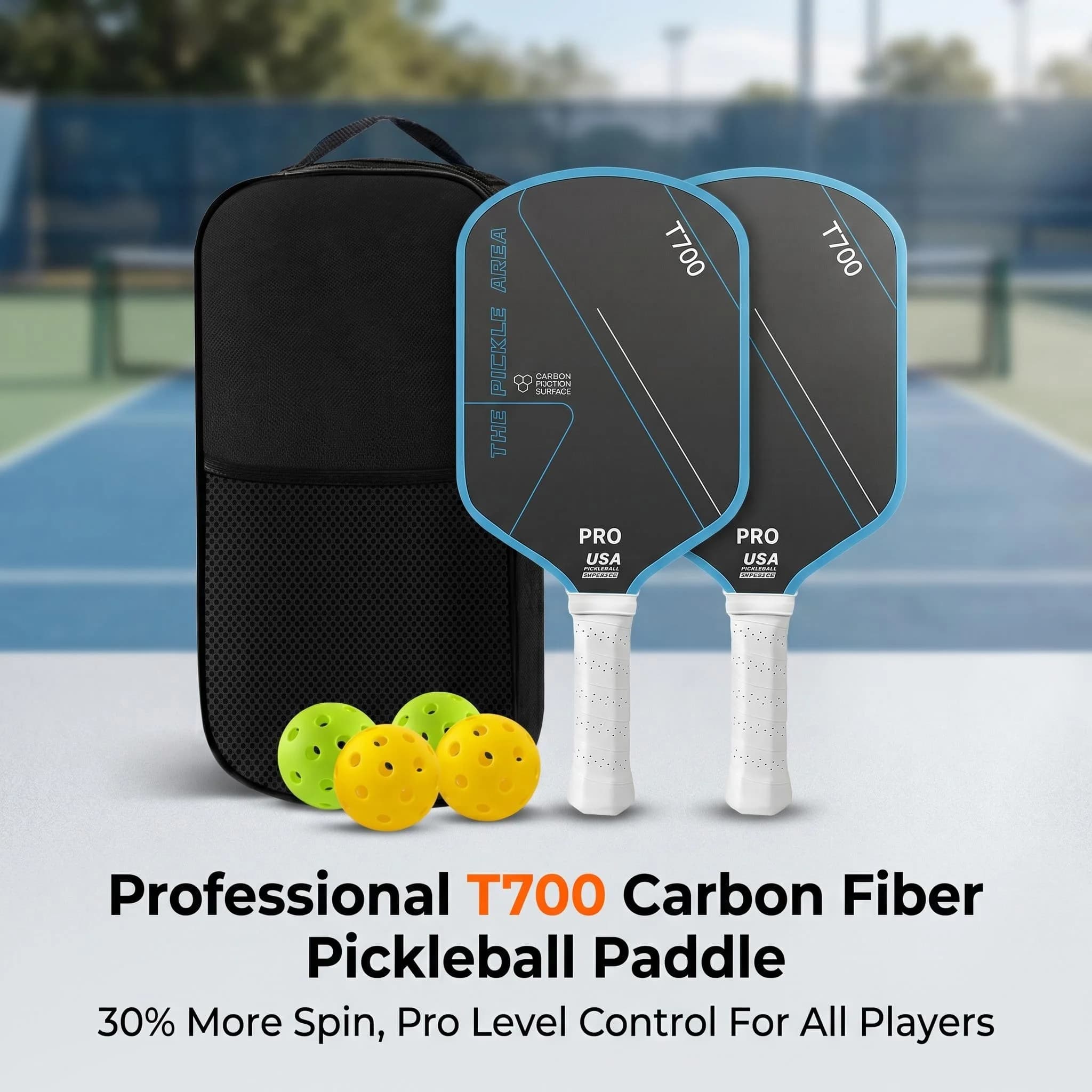 T700 Pickleball Racket Carbon Fiber Pickleball Paddle 16MM EPP HollowTube Core Pickle Ball Paddle Thermoformed Rackets