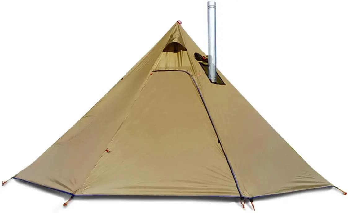 Tenda Tipi Leggera per 4 Persone con Apertura per Stufa, Altezza 2,2m, Impermeabile, per Campeggio ed Escursionismo