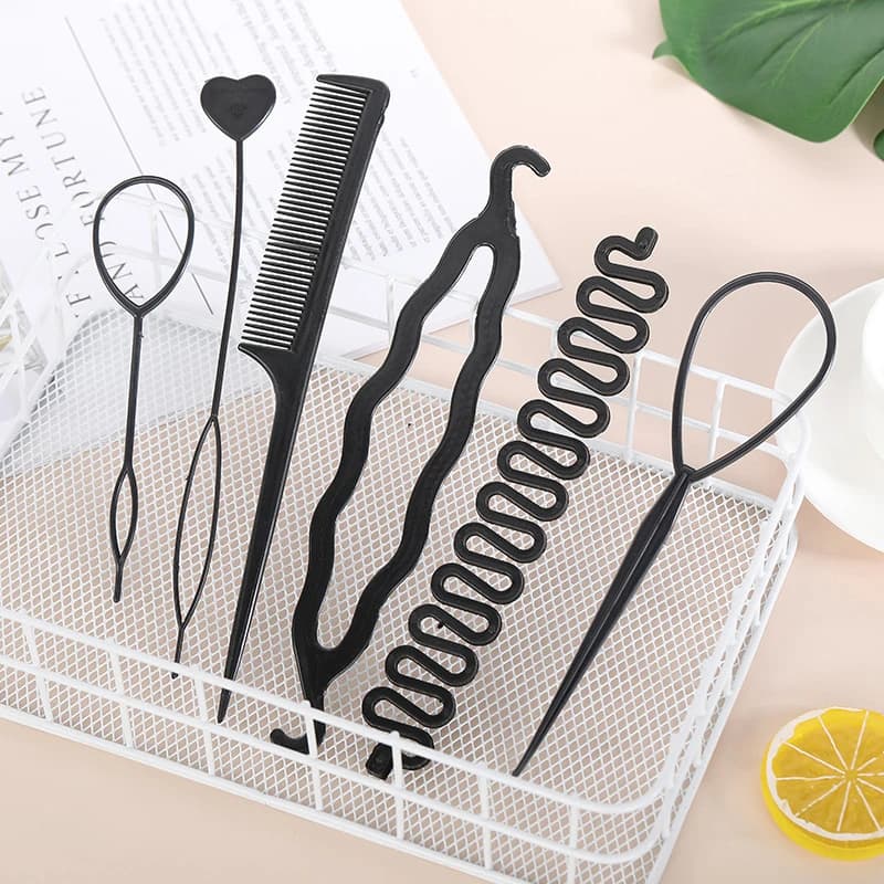 6 Pz/set Multipla Magia Capelli Intrecciati Strumento Delle Donne Della Ragazza Dei Capelli Ciambella Bun Maker Forcelle Torsione Clip di Capelli Strumento Per Lo Styling Accessorio Per Capelli