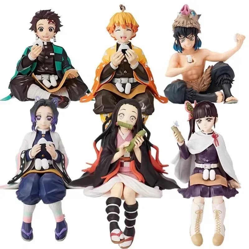 2026 New hot Anime Demon Slayer Figure Kamado Tanjirou Nezuko Sitting Posture Action Figure PVC Model Collection Toy
