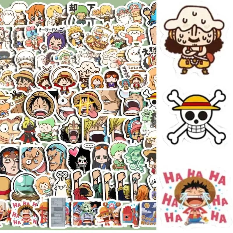 100 Pezzi Adesivi Anime One Piece per Bambini, Decorazioni per Laptop, Scrapbook, Frigorifero, Graffiti, Divertenti Sticker Giocattolo Regalo