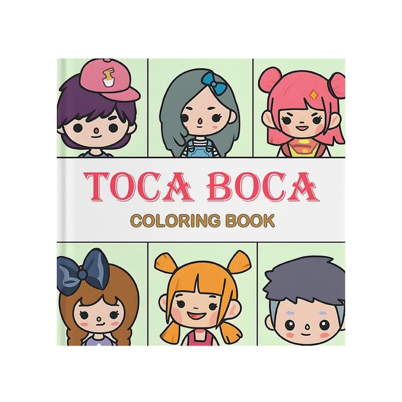 Toca Boca Coloring Book Cute Cartoon Character Kids Stress Relief Drawing Book