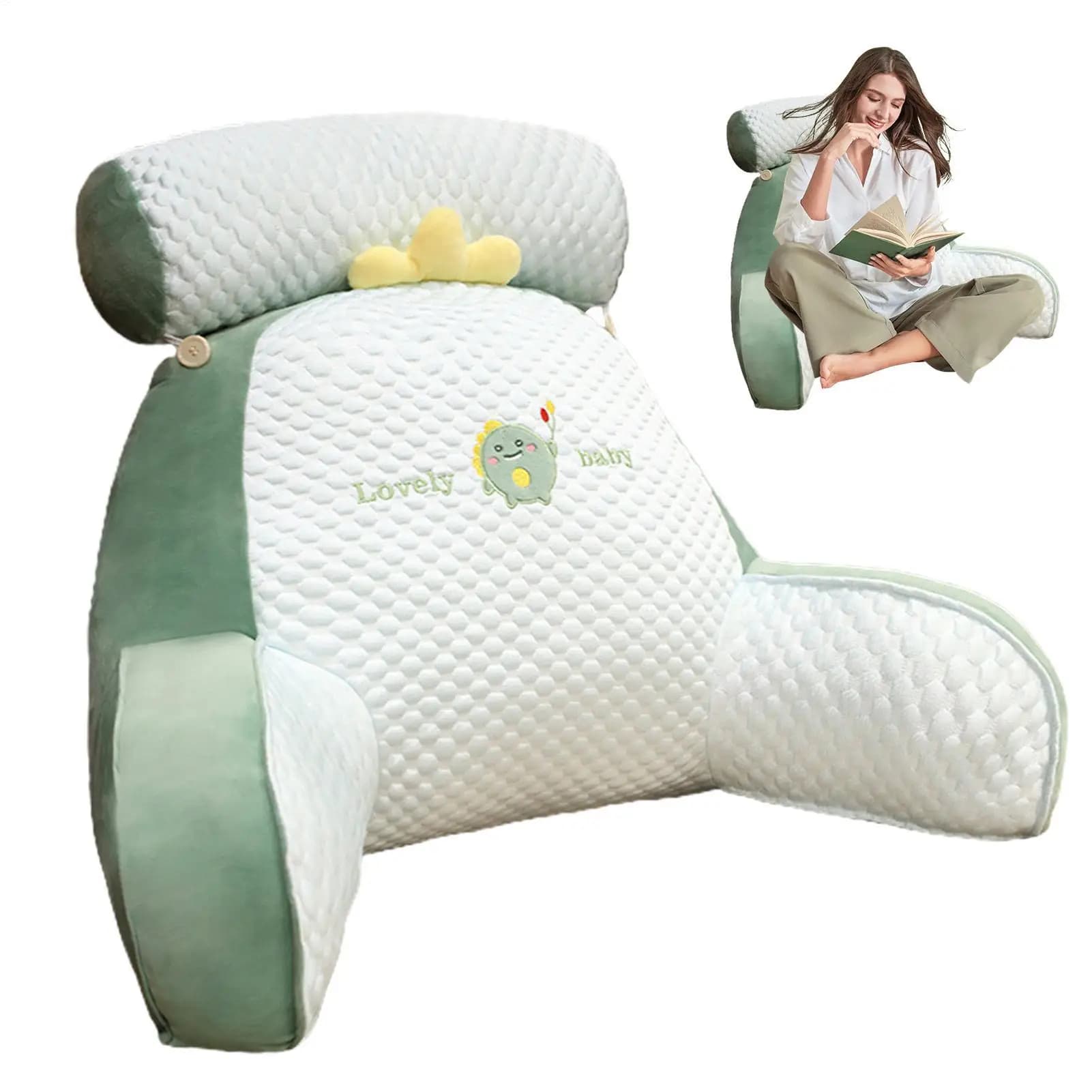 Cuscino da comodino con piselli di ghiaccio Cuscino per schienale Cuscino da lettura Schienale Cuscino per letto Supporto lombare Cuscino grande Cuscino per divano da lettura