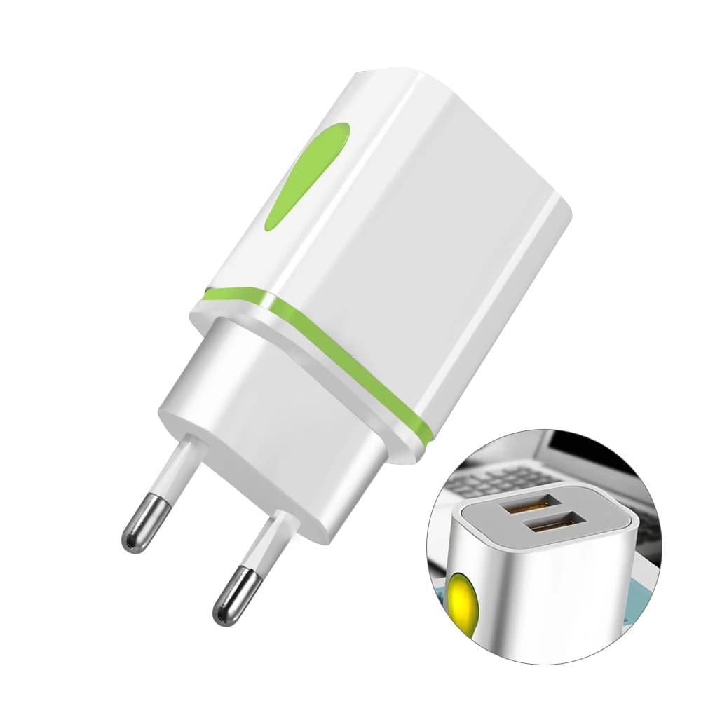 Caricabatterie Compatibile Quick Charge 3.0 con Doppia Porta e Uscita 2A, Adattatore da Muro USB per iPhone Samsung Xiaomi