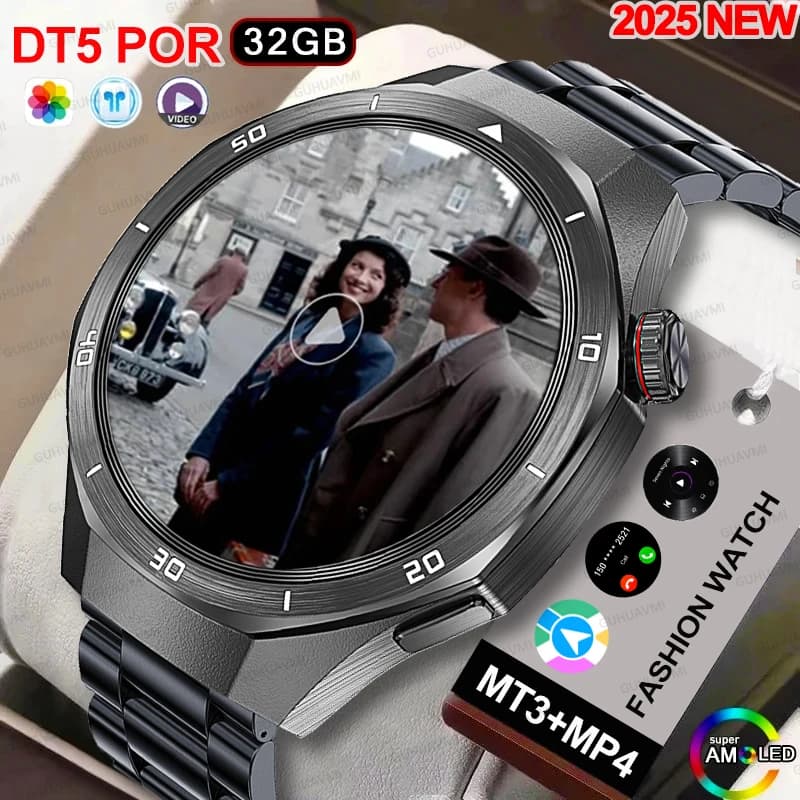 2025 NEW Fashion Men 32GB Big Memory SmartWatch APP Download TWS Menu 3D GPS Navigation Reproduction Video Motion HD Calling Watch GUHUAVMI