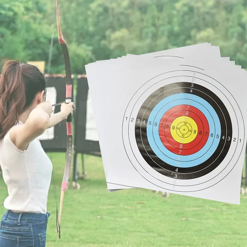 A 10pcs Profession Archery Targets Paper Face Bow Arrow Gauge Shooting Target Paper Traditional Shooting Accessories