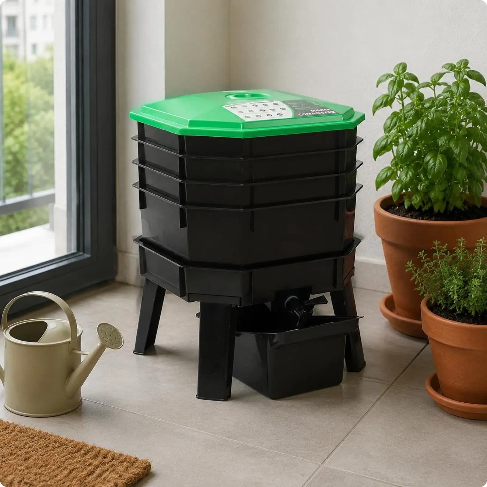 Lightweight Worm Farm Composting Container Stackable Tray Design Plastic Garden Compost Bin for Efficient Use