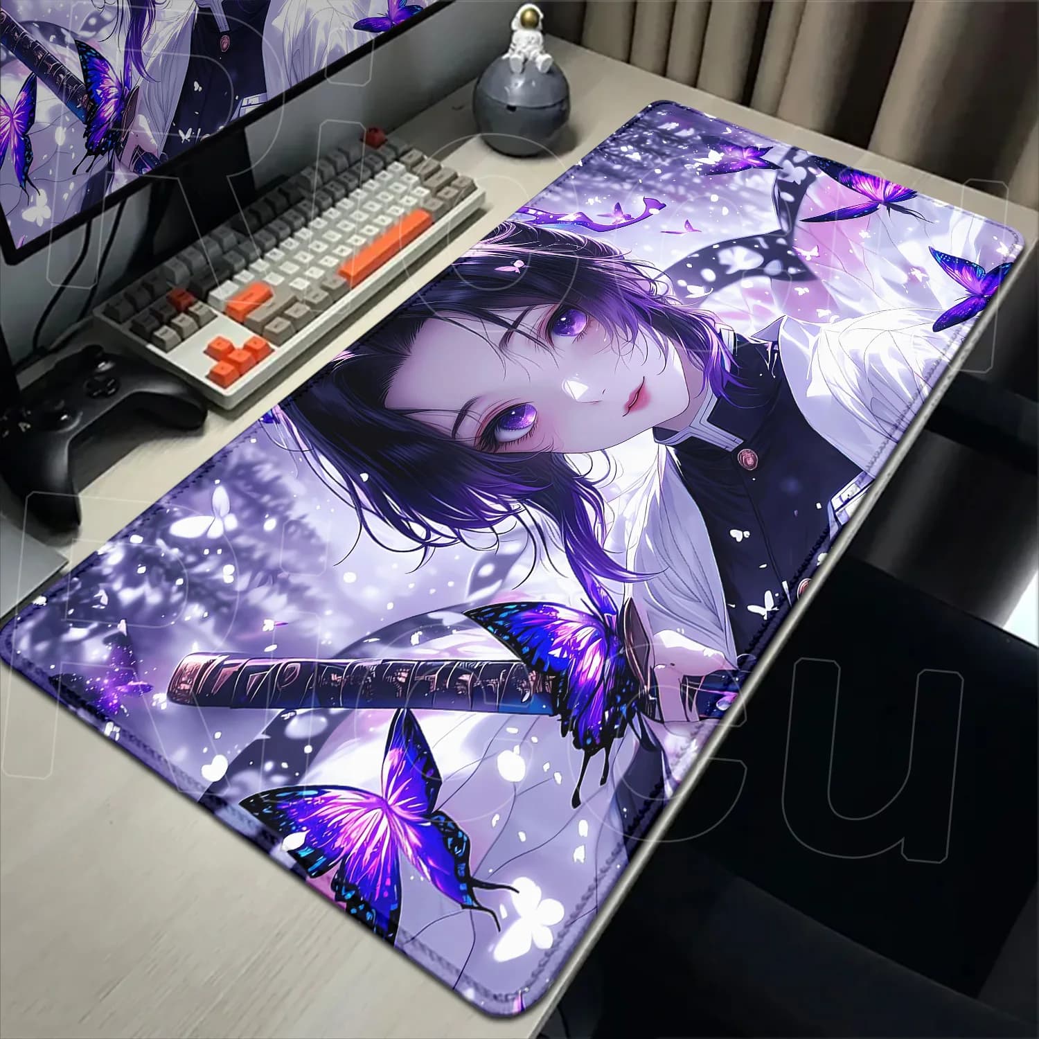 Pretty HD XXL Anime Demon Slayer Kochou Shinobu Mousepad Gioco per computer Kanroji MitsuriPad Tastiera Mouse Pad Gomma Grande tappeto