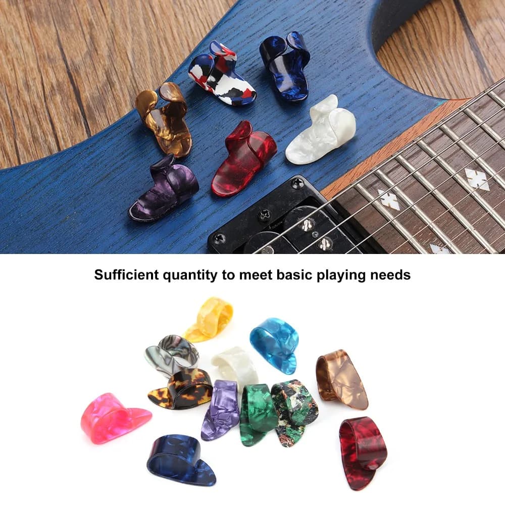 Set di 12 Plettri per Chitarra in Celluloide ​ ​ Accessori per Strumenti Musicali ​ ​ Forma Piatta ​ ​ Plettri piatti per chitarra ​ Colorato ​ Plettri per Dita e Pollice ​