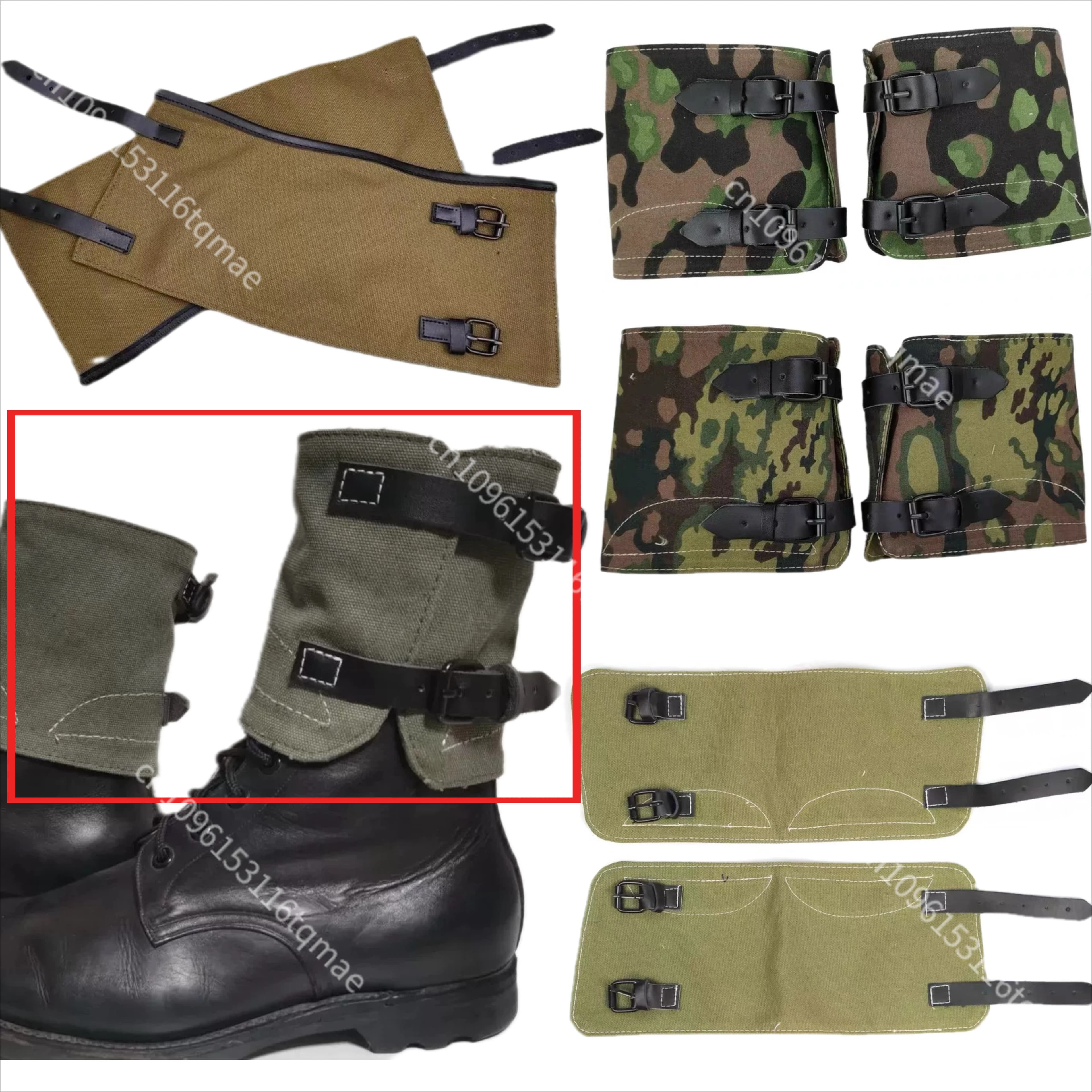 Leggings di tela del soldato di montagna tedesco della Seconda Guerra Mondiale Allenamento all'aperto Protezione delle gambe Pellicola Gli oggetti di scena televisivi possono essere utilizzati con stivali corti