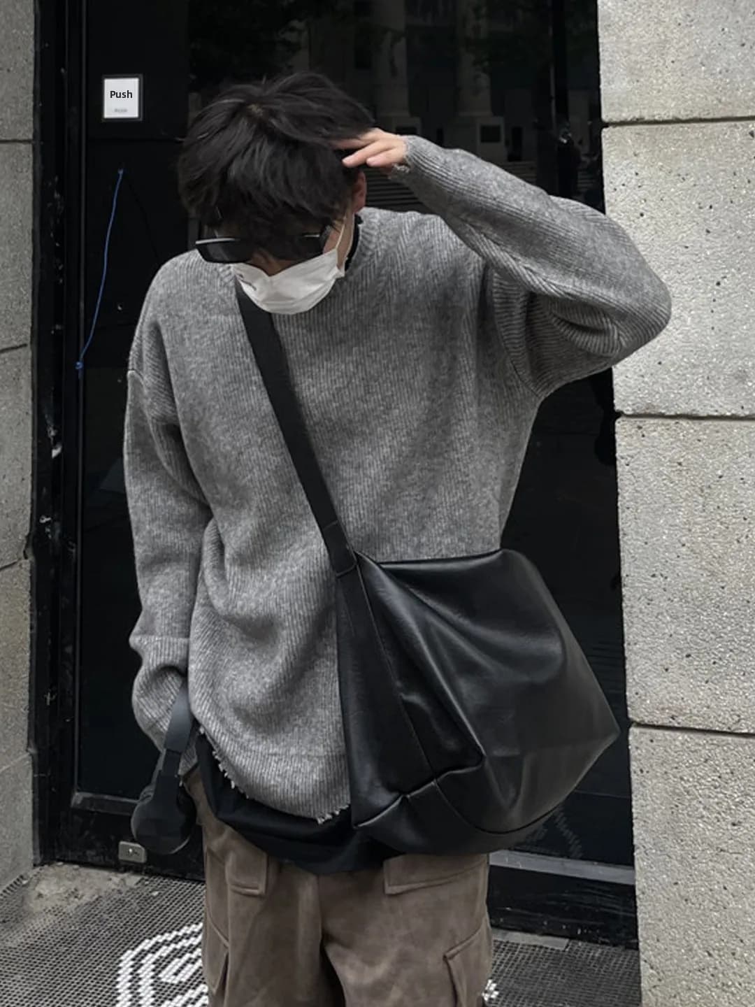 NIN Retro Fashionable Single Shoulder Crossbody Backpack for Men And Women Casual Commuting Laptop Bag Ins Leisure Style