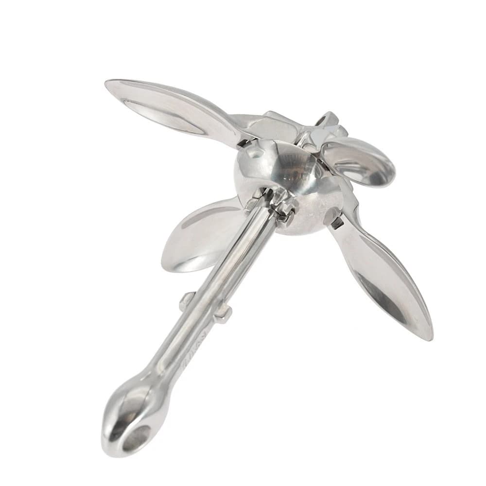 Folding Grapnel Anchor Kayak Inflatable Boat Canoe Fishing Dinghy Stainless Steel Marine Umbrella Anchor Compact Watercraft Use