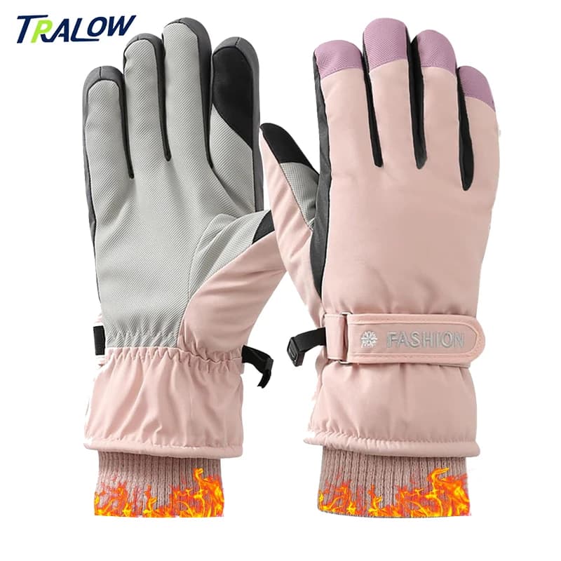 Women's TRALOW Snow Gloves Winter Waterproof Touchscreen Ski Snowboard Hiking Cycling Mountaineering Guide