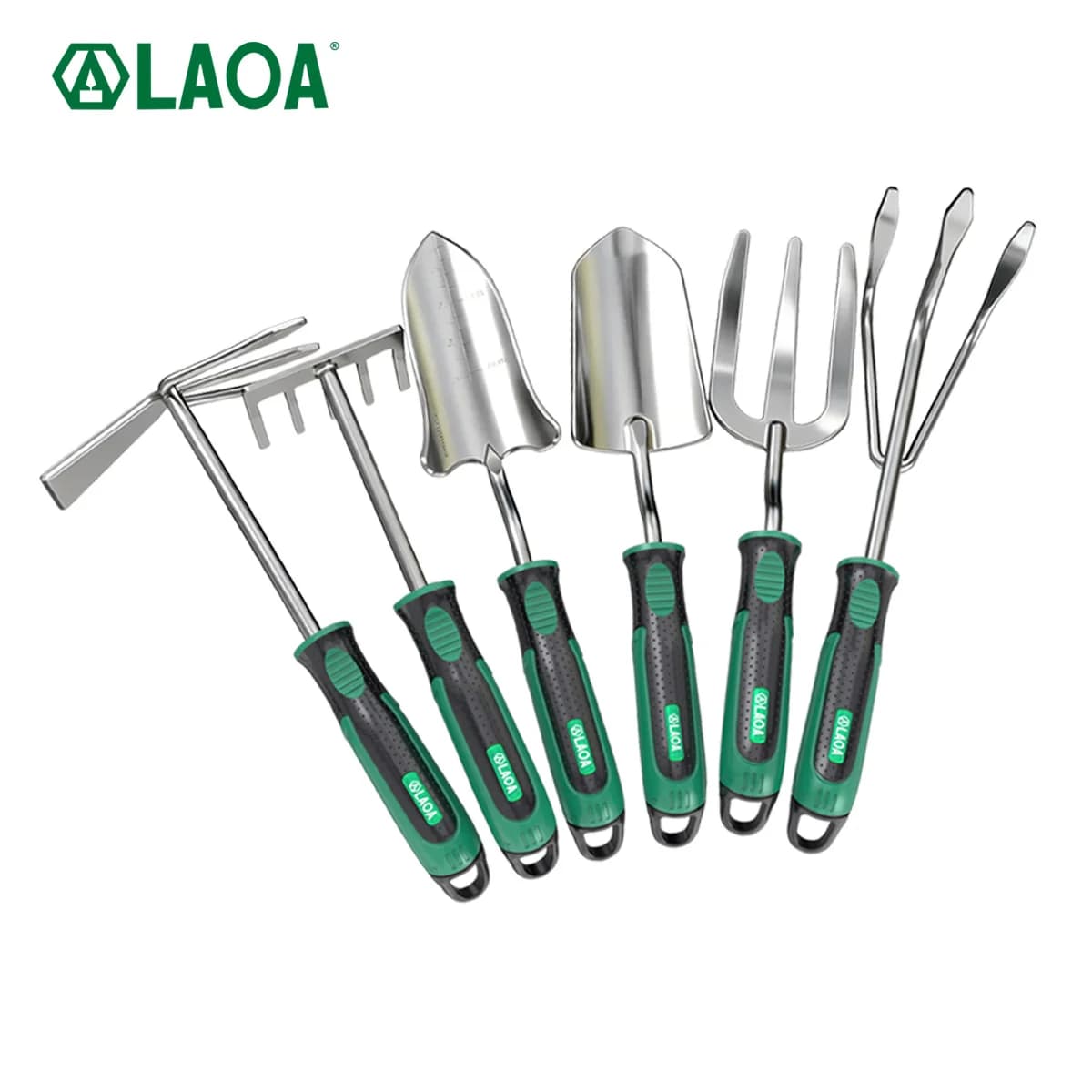 Set of Garden Tools LAOA, Pala per Piantare Fiori, Rastrello per Terreno, Forca per Vasi, Cesoie per Potatura per Manutenzione del Giardino