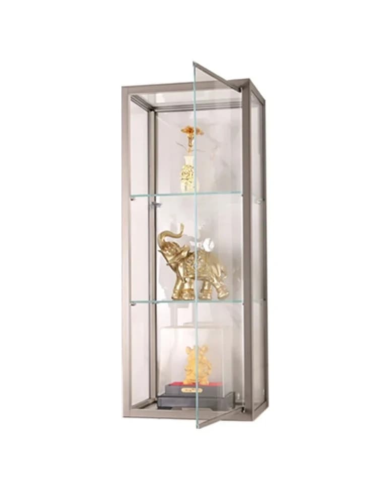 Armadietto da parete in vetro per sala da pranzo, modello di stoccaggio laterale, soggiorno, armadietto per vino moderno e semplice con display